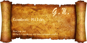 Gombos Milán névjegykártya