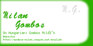 milan gombos business card
